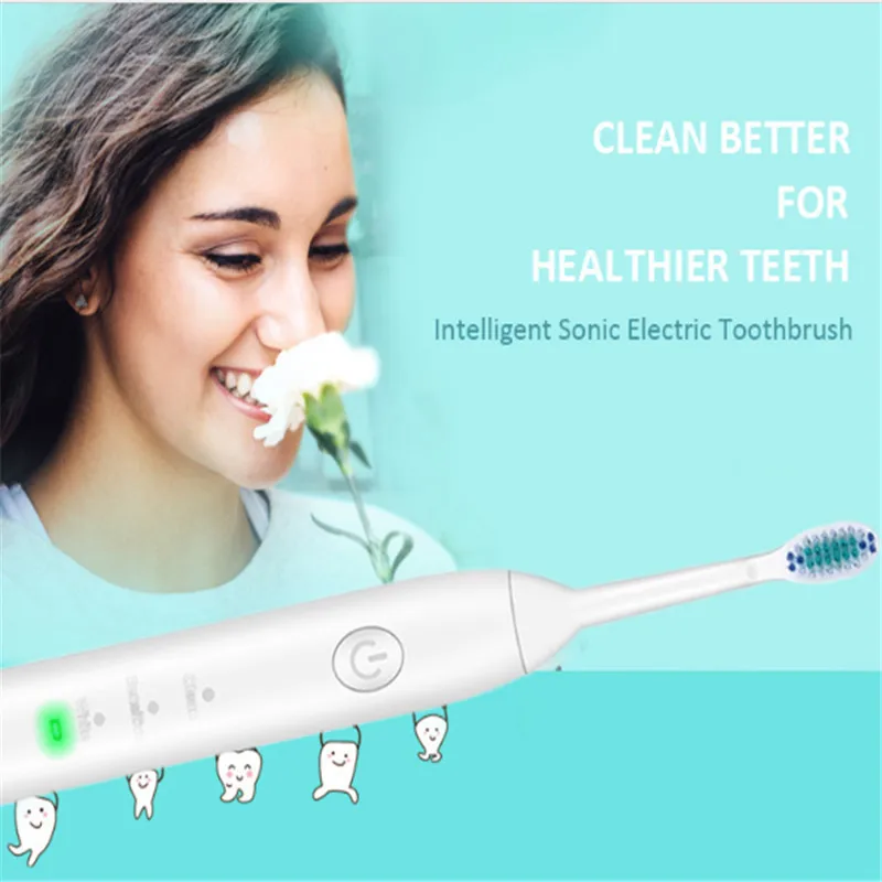 

Intelligent Sonic Electric Toothbrush Smart Dental Care With 3 Modes And 2 Brush Heads Electric Toothbrush