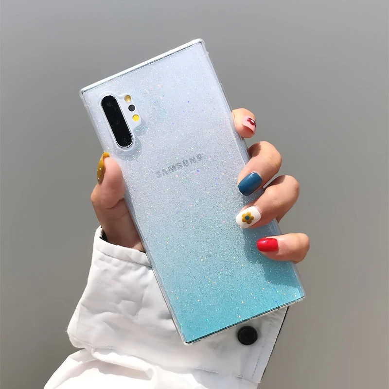 DCHZIUAN Модный Блестящий чехол для samsung Galaxy Note 10 Plus S10 S8 S9 Plus Note 8 9 чехол Роскошный Градиент прозрачный чехол Coque
