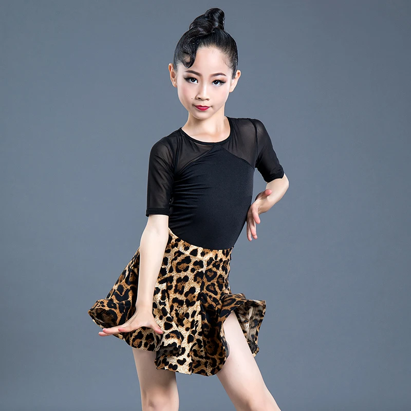 Kids Latin Dance Dress Skirt For Women Girls Performance Competition