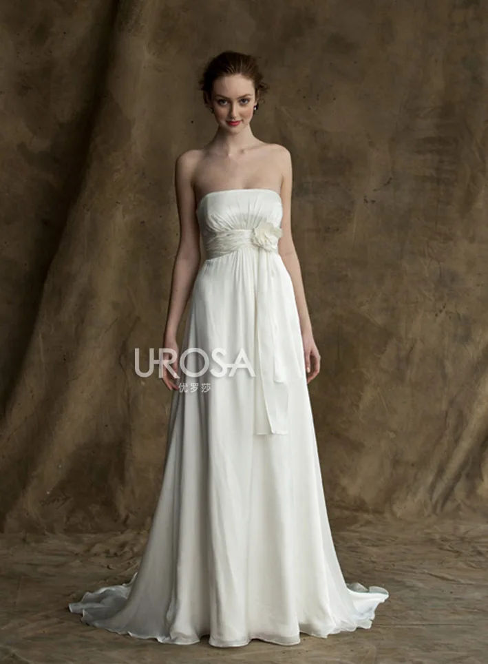 

free shipping new design flowers vestido de festa longo robe de soiree Formal gown white chiffon long elegant bridesmaid dress