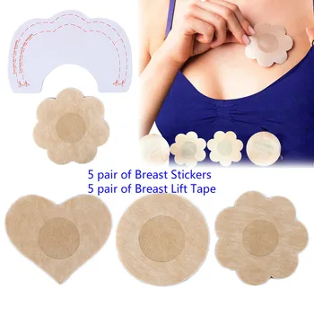 

20 pcs Invisible Nipple Pad Covers Breast Lift Tape Clear Push Up Stick on Bra Boob for Party Dress Temporary Tattoos