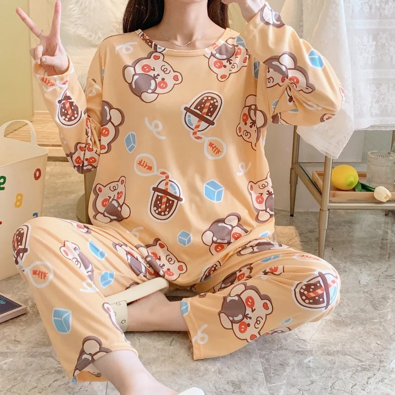 https://ae01.alicdn.com/kf/H0b10a9bce9f54d37962fc3f60ab8b057O/Cute-Cartoon-Long-Sleeve-Sleepwear-Set-Thin-Women-s-Pajamas-Homewear-Female-Nightgown-Seamless-Night-clothes.jpg