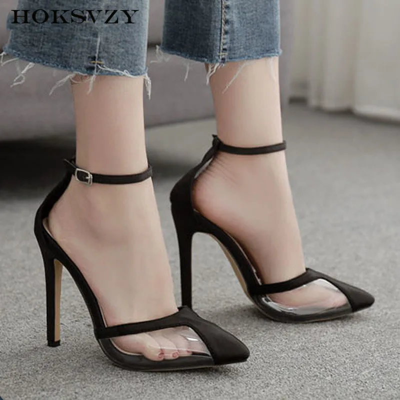 

HOKSZVY Women 11.5cm high heel sandals Heels Women Sexy Cover Heel Sandals Shoes Woman Lattice Sexy Point Toe Sandals ZL-660-51