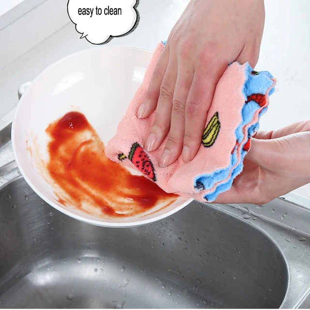 10 Darabos Konyha Szuper Felszívódó Mikroszálas Edényszövet Asztali Edények Háztartás Nyomtatás Mosás Tisztító Törülköző Konyhai Szerszámok Eszköz - Image 5