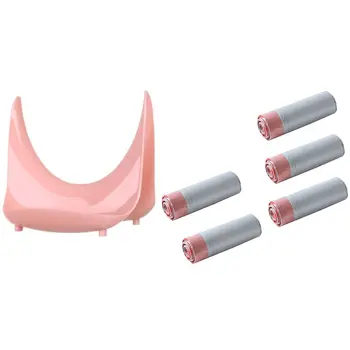 

1pcs Kitchen Pot Cover Holder Lid Shell Stand Holder & 5 Rolls Home Thick Plastic Drawstring Trash Bag