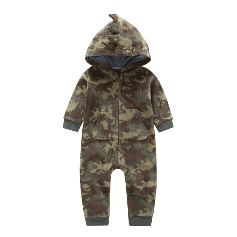 Детский комбинезон с капюшоном в виде животных для новорожденных, теплые флисовые пижамы одежда для маленьких мальчиков и девочек Комбинезон, одежда для сна, для детей от 0 до 24 месяцев