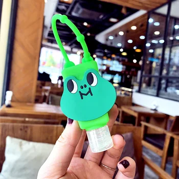 

2pcs Cartoon Silicone Mini Liquid Soap Dispenser Bottle with Detachable Cover Travel Portable Safe Gel Holder Container