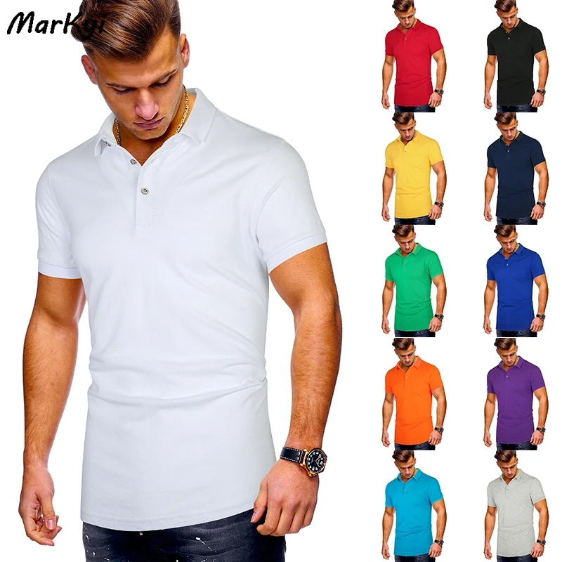 MarKyi 2020 fashion work solid polo t shirt men plus size cotton short sleeve brand polo shirts for men|Polo| - AliExpress