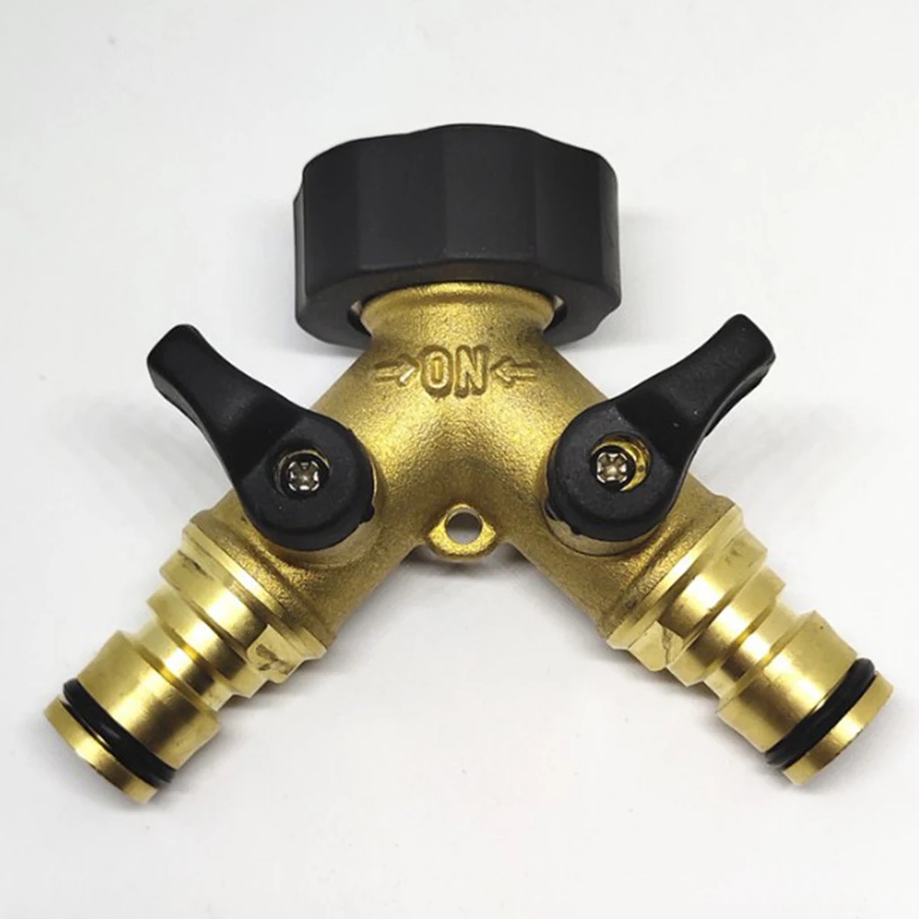 Heavy Duty Brass Garden 3/4 Hose Connectors Tap Splitter (2 Way) Y Shape Splitter Valve| New and Improved Design