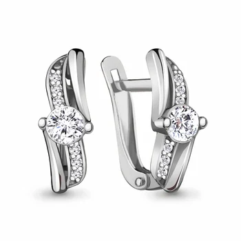 

AQUAMARINE earrings with cubic zirconia, silver 925