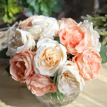 

Rose Bouquet Simulation Flower Bridal Bouquet Home Furnish Background Decorated Artificial Flowers Garden Decoration Accessories