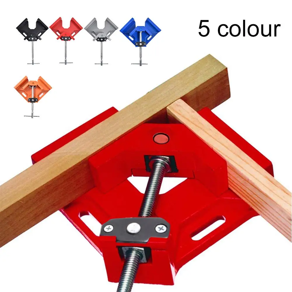 

90 Degree Right Angle Clamp Aluminum Alloy T-shape Handle Clamping Tool for Carpenter Engineering Photo Framing