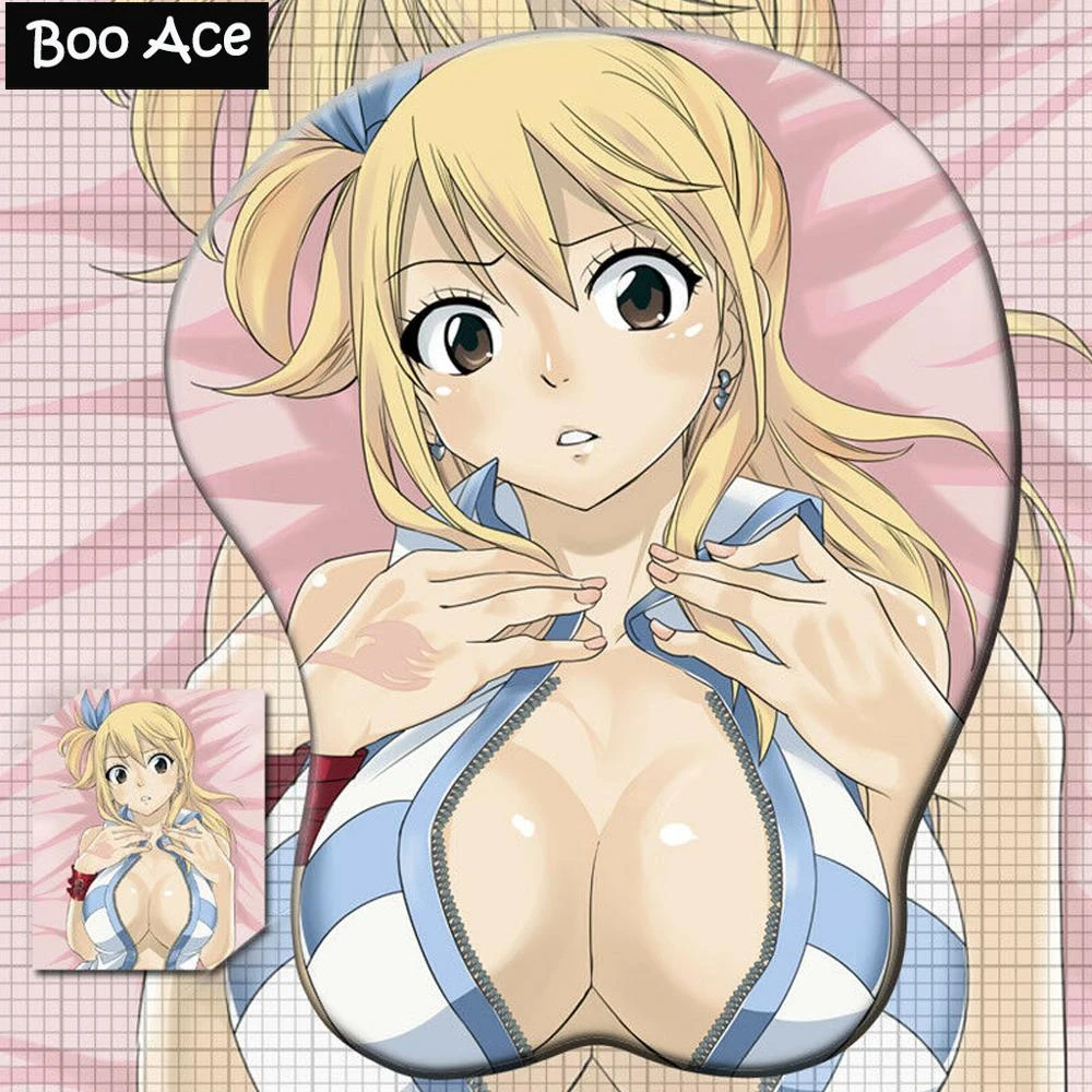 Fairy Tail Lucy Heartfilia 3d Oppai Mouse Pad With Gel Wrist Rest Mouse Pads Aliexpress