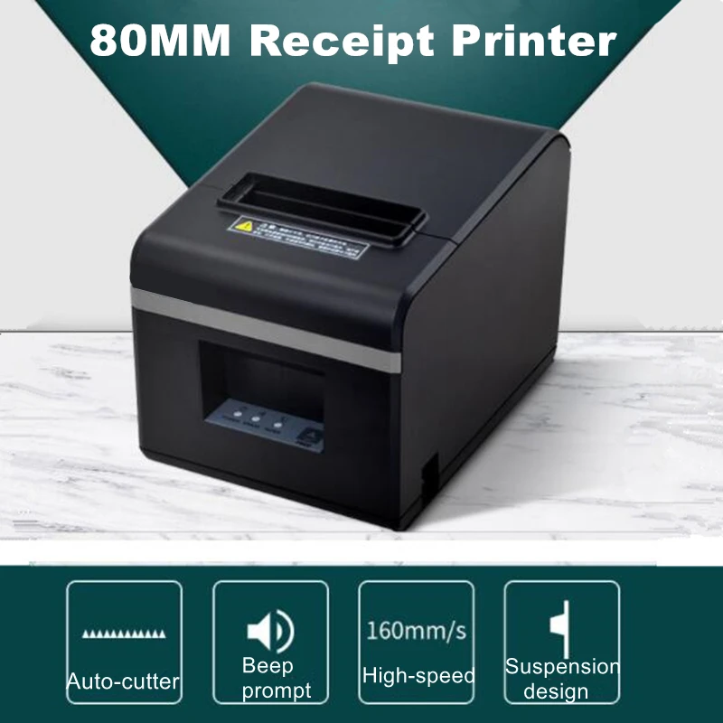 

Thermal Receipt Printer POS 80mm Ticket Barcode Bill Kitchen Restaurant Portable Printer With Automatic Cutter USB/Lan Fashion