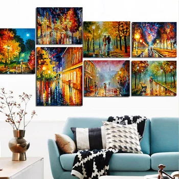 

Romance Couple Rain Day Street Landscape 5d mosaic DIY Diamond Painting full diamond Embroidery Diamond cross stitch needlework