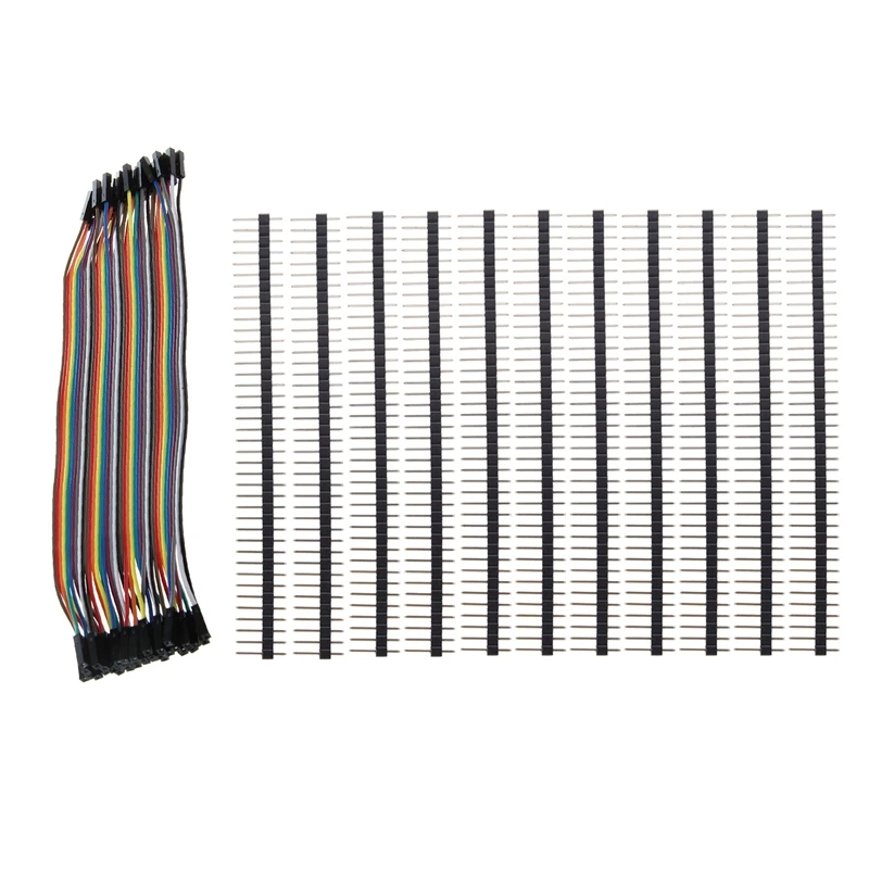 10 шт. 1X40 Pin 2 54 мм шаг прямой одиночный ряд PCB штырьковые наконечники и 40 20 см