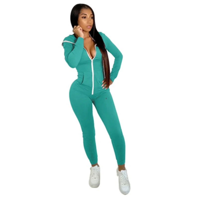 Women Overalls Solid Sport Rompers 