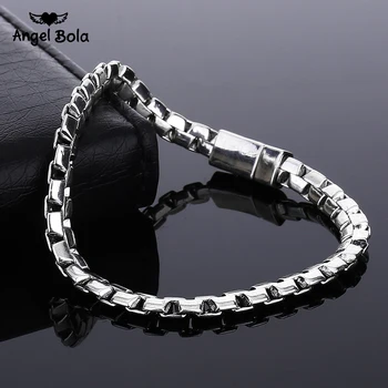 

Wholesale Vintage Ancient Silver color Rolo Chain Thick Bracelet for Womens Handmade Punk Buddha Bracelets Men Jewelry