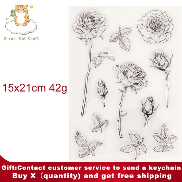 Rose Combination Flower Stamps DIY Scrapbooking Card Album Paper Craft  Rubber Transparent Silicone Stamp Card Making Stamps - AliExpress