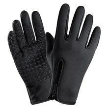 Нескользящие теплые перчатки для мужчин и женщин, водонепроницаемые флисовые лыжные ветрозащитные уличные Зимние перчатки для верховой езды, перчатки для сенсорного экрана