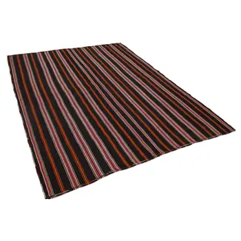 

212x284 Cm Brown Handmade Vintage Turkish Kilim Rug-7x9 Ft