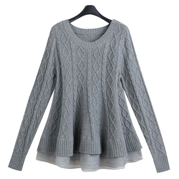 

Europe And America Fashion Autumn And Winter New Women Sweater Long Knitted Large Size Loose Pullovers 60091
