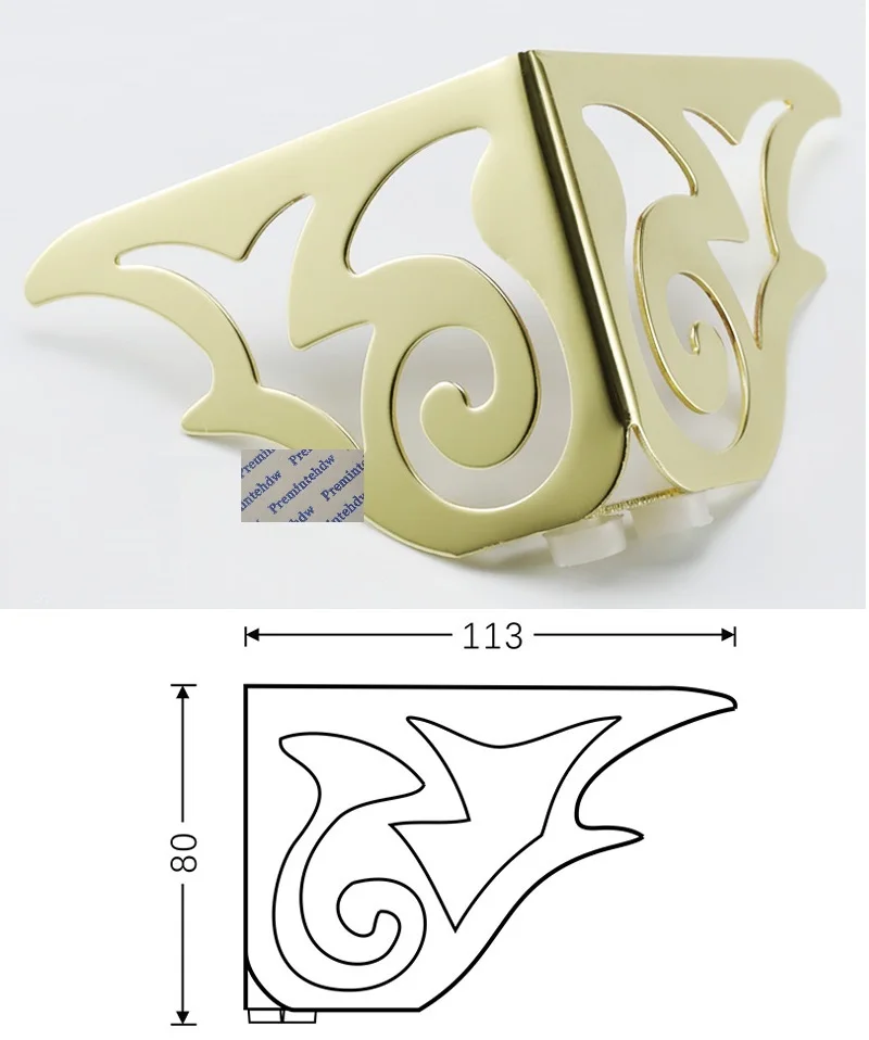 4 шт. золото Сталь выдалбливают Цветочный узор мебель шкаф журнальный столик диван ноги Европейский