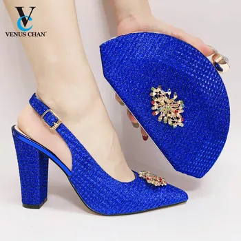 

Fashion Italian Designer Shoes and Bags Matching Set Women Italian African Party Pumps Shoes and Bag Woman Sandals 2020 Summer