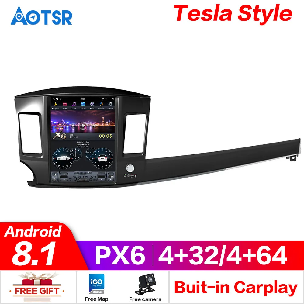 Top px6 Android 8.1 4+64G Car DVD Player GPS Navigation For Mitsubishi Lancer 2007-2017 multimedia radio recorder headunit stereo 3