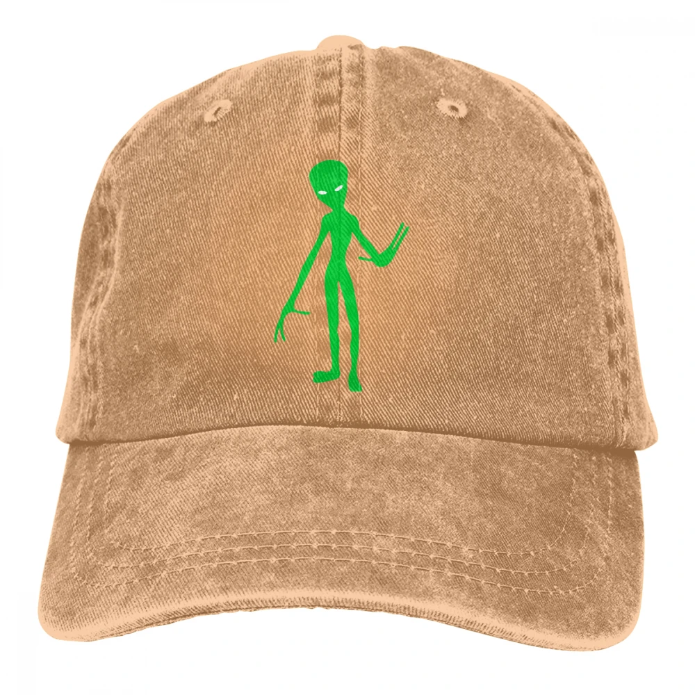 Гангли инопланетянин Casquette темно-синий унисекс Мужские Женские джинсовые бейсболка с ремешком кепки Регулируемый Гольф папа шляпа - Цвет: Хаки