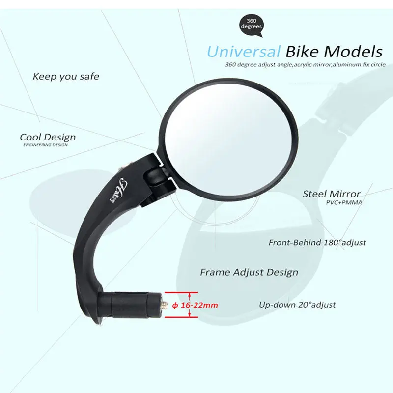 Качественный велосипедный руль гибкий задний вид зеркало заднего вида безопасность для горного дорожного велосипеда MTB руль 16 мм-22 мм 6