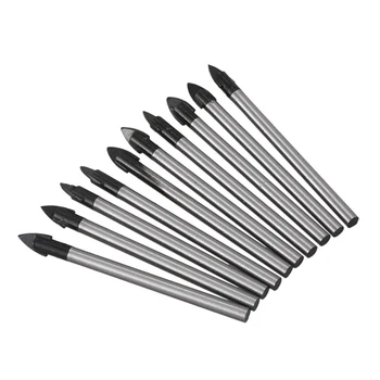

6mm Dia Spear Point Head Ceramic Marble Tile Glass Drill Bit 10pcs