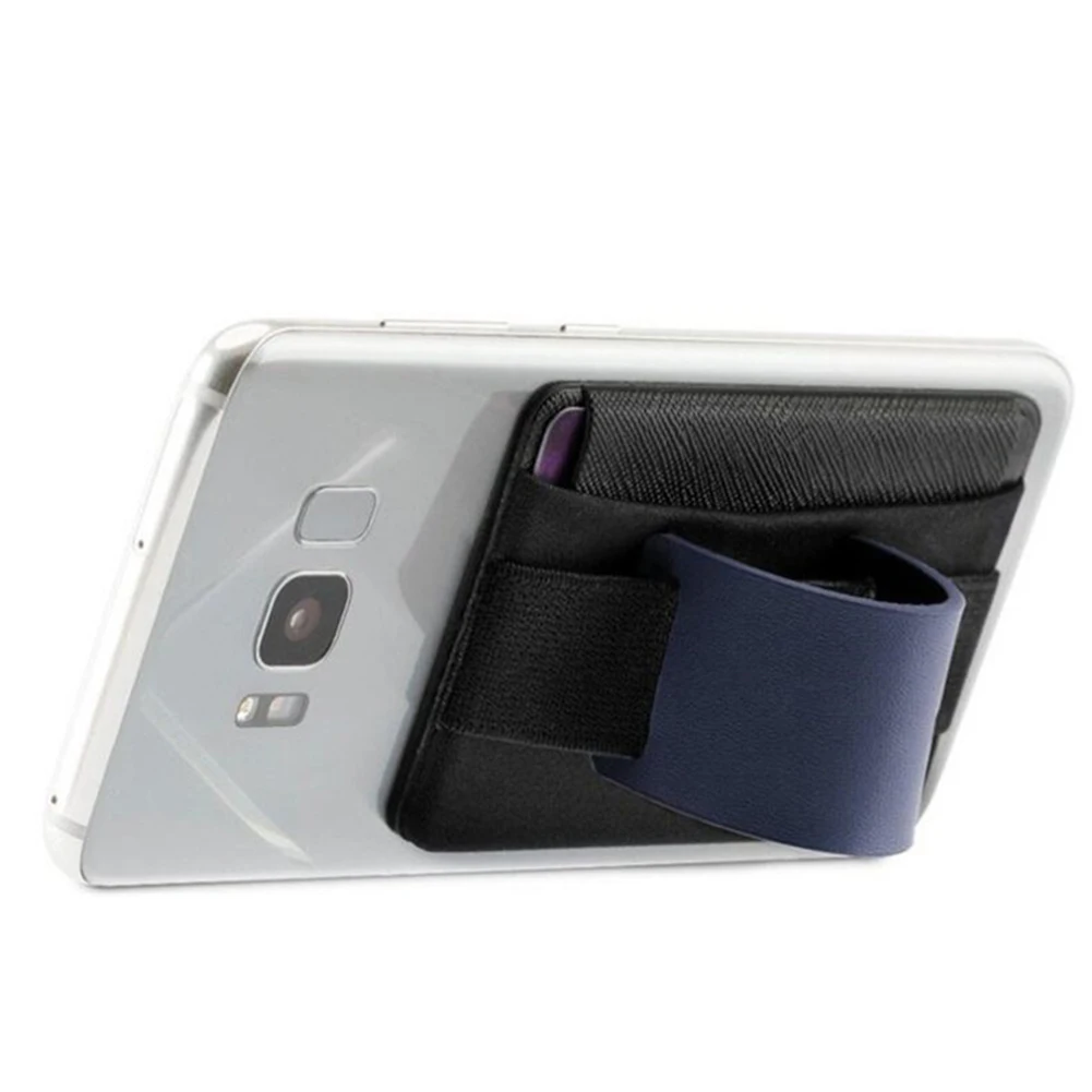 Подставка для телефона с защитой от пальцев, для планшета, слинг-держатель для карт, кожаный ремень, эластичный, нескользящий, практичный, универсальный, с карманом-кошельком