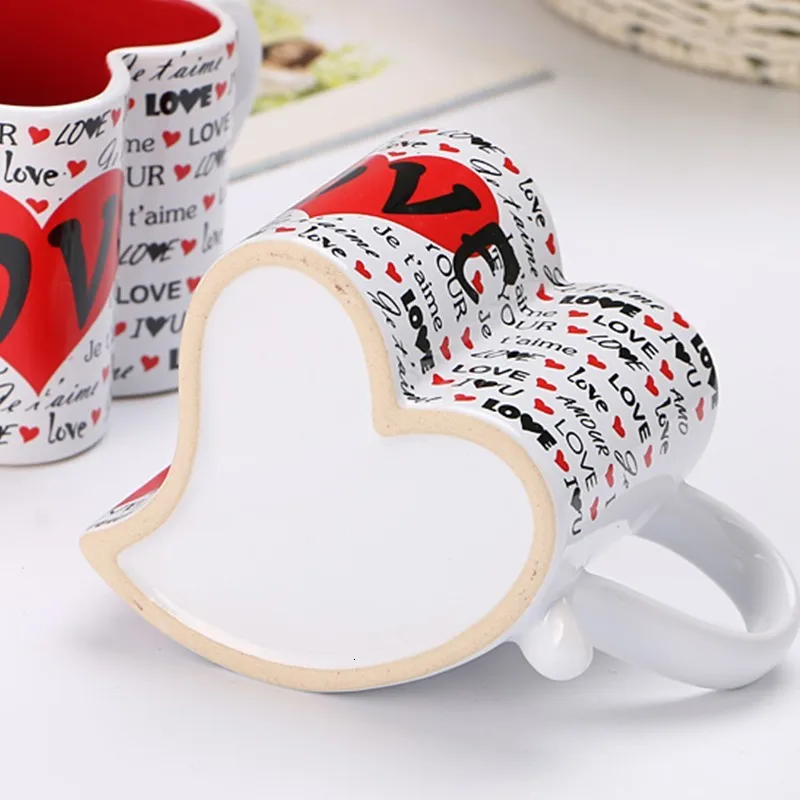 Скандинавские 2 шт./компл. 300 мл креативные керамические парные чашки любовь в форме сердца фарфоровая Пара кофейная чашка для девушки подарки на день рождения