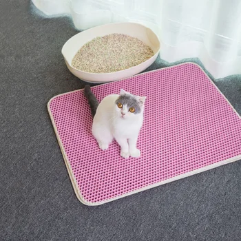 

Waterproof Pet Cat Litter Mat Bed House Foldable EVA Double-Layer Cats Mat Bottom Non-slip Mat Layer Pet Litter Catcher Mat