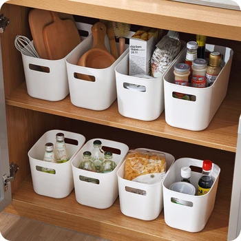 

Kitchen Snack Storage Basket Portable Bathroom Cosmetics Plastic Basket Desktop Simple Basket Storage