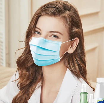 

China mask Non-woven 3pys in stock disposable protection mask in stock earloop Face Mask Anti-Pollution Anti-Virus Anti-Spray