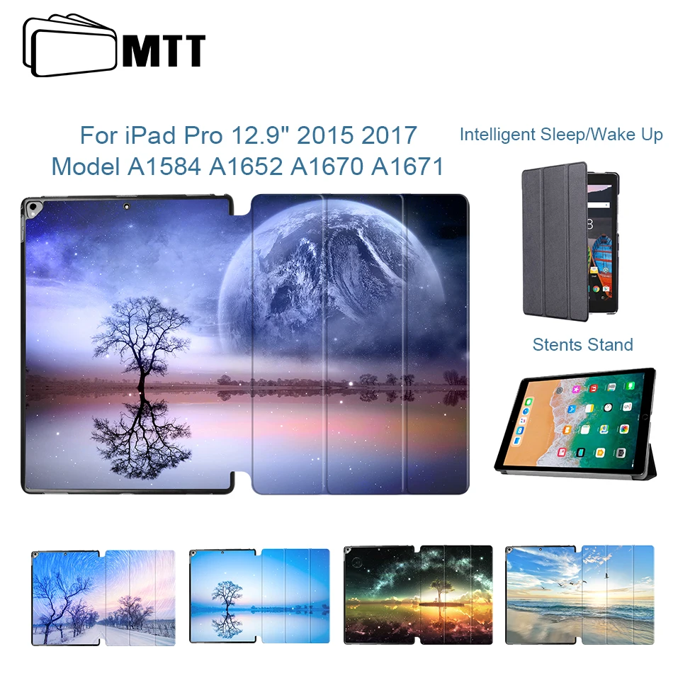 MTT смарт-чехол для iPad Pro 12,9 дюйма A1584 A1652 A1670 A1671 из искусственной кожи флип-Стенд чехол для планшета Авто Режим сна/Пробуждение
