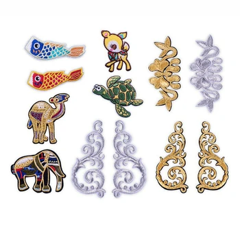 

Cartoon Embroidered Fish Tortoise Patches For Clothing Iron On DIY Patches Applique Stickers Clothes Sew Elephant Badges Decor