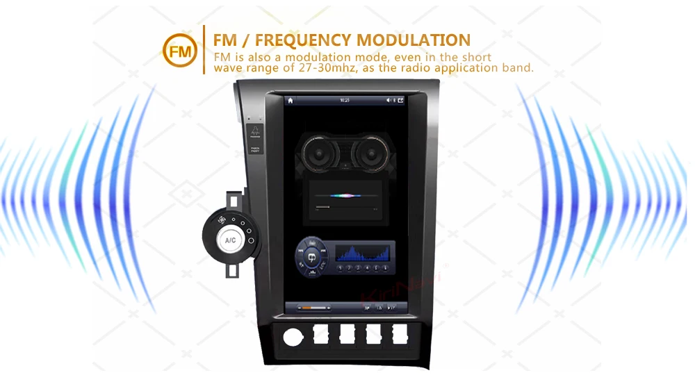 Discount KiriNavi 13.6" Telsa Style Vertical Screen 1 Din Android Car Radio For Toyota Tundra Car Multimedia Player Auto Gps Navigation 3