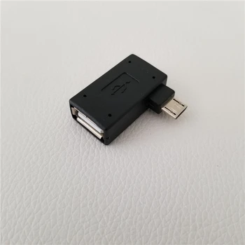

90 Degree Right Angle Micro B USB Male to USB Type A Adapter Female OTG Converter Plug Jack Black
