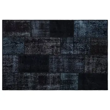 

Handmade Black Vintage Overdyed Patchwork Area Rug 120x180 Cm-3'11''X5'11''