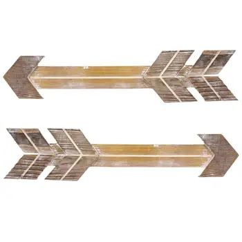 

2pcs Brown Retro Arrow Indicator Creative Personality Arrow Rustic Wood Arrow Sign Wall Decoration Hanging Ornament