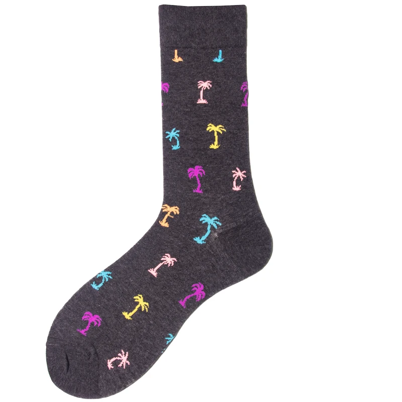 MYORED, 12 пар/лот, классические цветные мужские носки из чесаного хлопка, повседневные носки с геометрическим принтом с животными, забавные носки без коробки