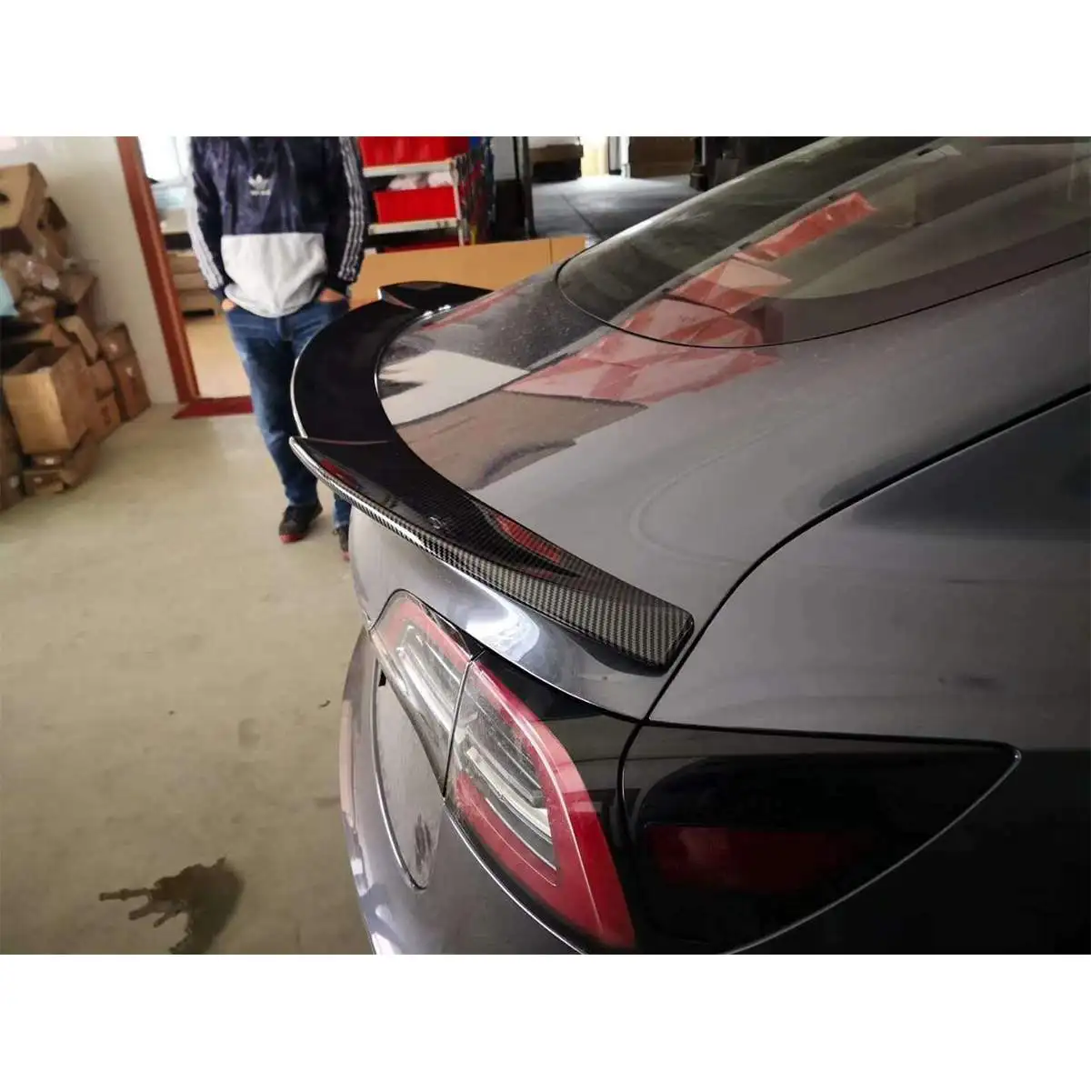 Углеродное волокно стиль задний автомобильный спойлер крыло для Tesla модель 3 наружные части увеличение сцепление спойлер