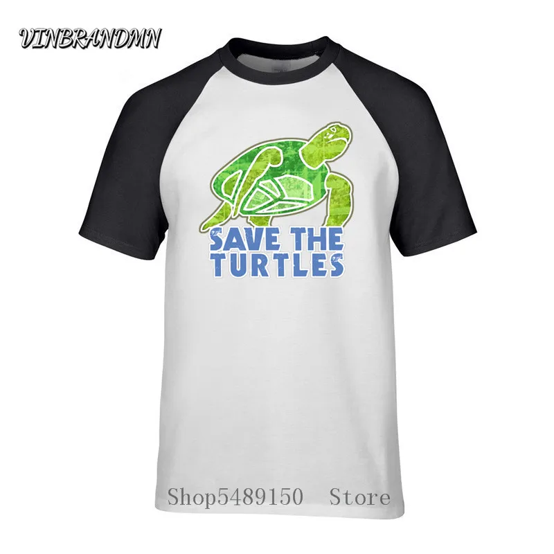 Мужская футболка в винтажном стиле Save The Ocean It's Turtley Awesome с коротким рукавом и