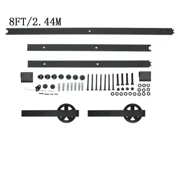 

6.6Ft/2M Wheel Model Mobile Door System Hanging Rails Moving Door Fittings Wooden Door Runway Rail Set Single Door