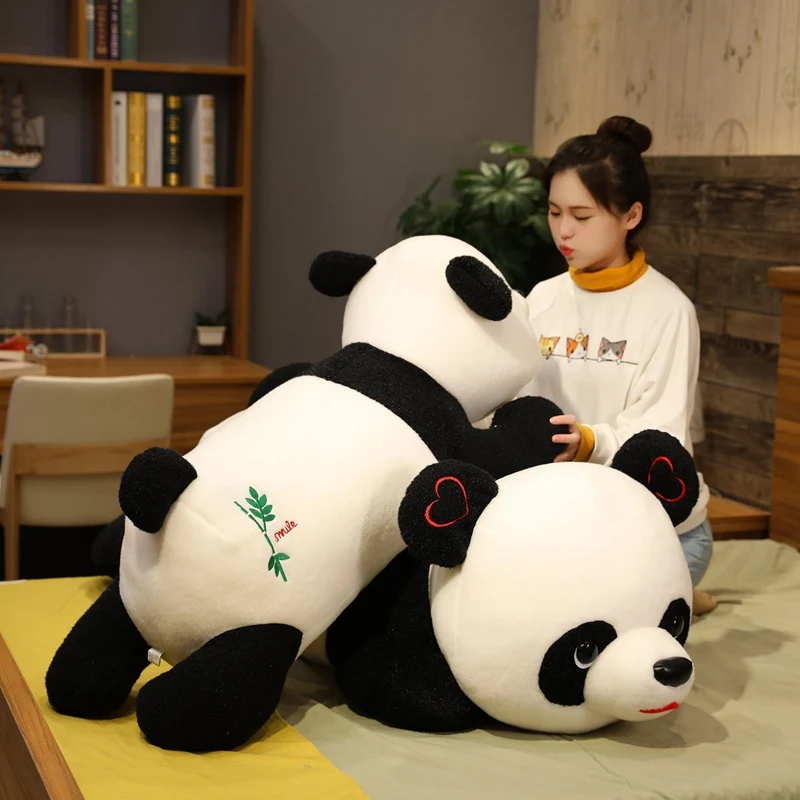 Новинка Симпатичная плюшевая длинная подушка Huggable в виде гигантской панды