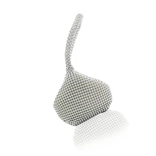 Трендовая мини женская вечерняя сумочка-клатч из металла золотого и серебристого цветов модная женская супер мини-Сумочка с бриллиантами для свадебной сумки Клатчи