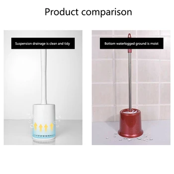 

Bathroom Wall Mounted Toilet Brush Tools Lightweight Scrubbing Long Handle Multifunction Durable Soft Cleaning With Base TPR